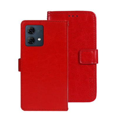 Pour Motorola Moto G84 5G Étui de Téléphone en Cuir Texture Crazy Horse idewei (Rouge)