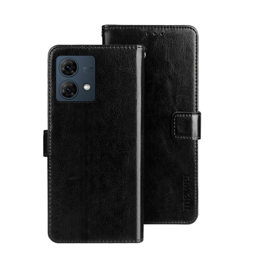 Pour Motorola Moto G84 5G Étui de téléphone en cuir idewei texture cheval fou (noir)