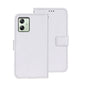 Pour Motorola Moto G54 5G EU idewei Étui de téléphone en cuir avec texture Crazy Horse (Blanc)