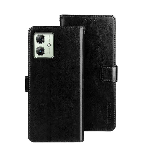 For Motorola Moto G54 5G EU idewei Crazy Horse Texture Leather Phone Case(Black)