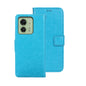 Pour la coque de téléphone en cuir texturé idewei Crazy Horse (bleu) pour Motorola Edge 40 5G