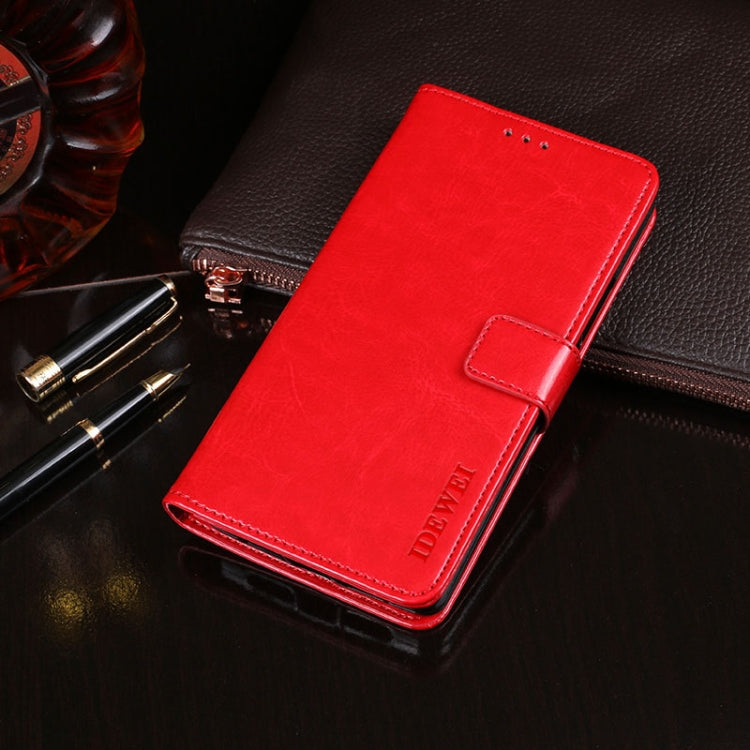 Pour Google Pixel 8 Pro Étui de téléphone en cuir idewei texture Crazy Horse (Rouge)