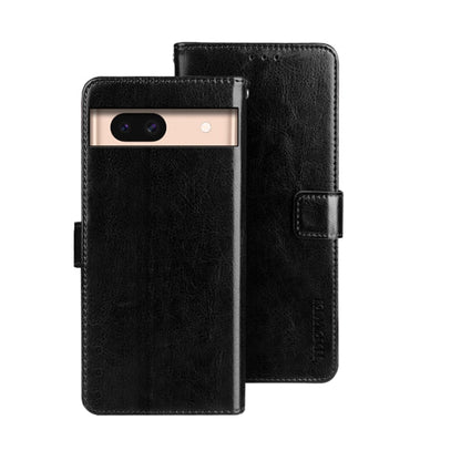 Pour l'étui de téléphone en cuir idewei Crazy Horse Texture pour Google Pixel 8a (Noir)