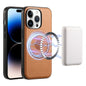 Pour iPhone 14 Pro Coque de téléphone MagSafe en cuir texture Denior (Kaki)