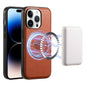 Pour iPhone 14 Pro Coque de téléphone MagSafe en cuir véritable texturé Denior (Marron)