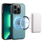 For iPhone 13 Pro Max Denior Cowhide Texture Leather MagSafe Phone Case(Blue)