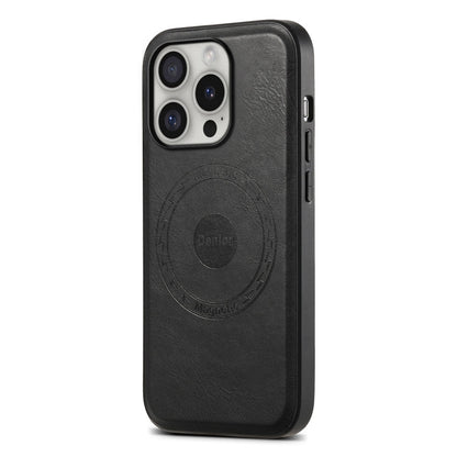For iPhone 16 Pro Max Denior Cowhide Texture Leather MagSafe Phone Case(Black)