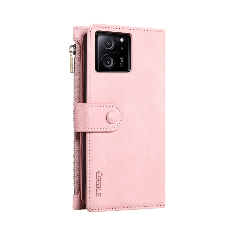 For Xiaomi 13T / 13T Pro / Redmi K60 Ultra ESEBLE Retro Frosted RFID Leather Phone Case(Rose Gold)
