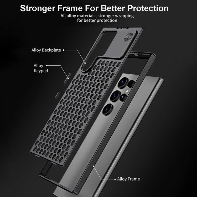 Pour la coque de téléphone en métal refroidissante R-JUST RJ58 pour Samsung Galaxy S24 Ultra 5G avec aromathérapie (argent)