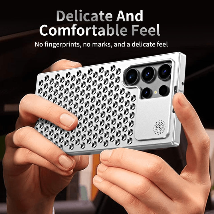 Pour la coque de téléphone en métal refroidissante R-JUST RJ58 pour Samsung Galaxy S24 Ultra 5G avec aromathérapie (argent)