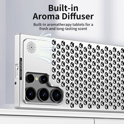 For Samsung Galaxy S22 Ultra 5G R-JUST RJ58 Aromatherapy Metal Cooling Phone Case(Black)