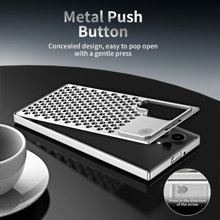 For Samsung Galaxy S22 Ultra 5G R-JUST RJ58 Aromatherapy Metal Cooling Phone Case(Black)