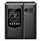 Téléphone à clapet HAMTOD T8 4G, Version UE, 2,8 pouces + 1,77 pouces, VoLTE, BT, SOS, OTG (Noir)