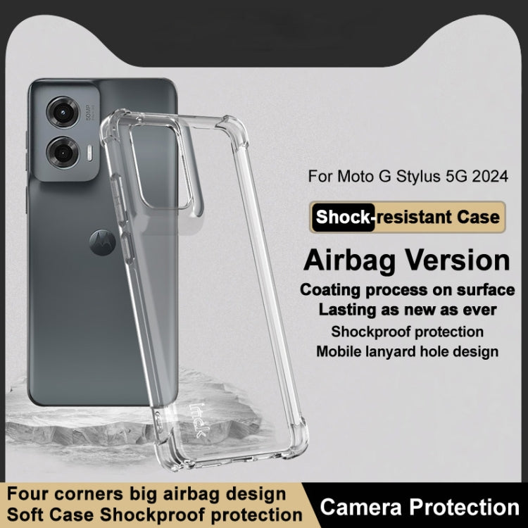 For Motorola Moto G Stylus 5G 2024 imak Shockproof Airbag TPU Phone Case(Transparent)