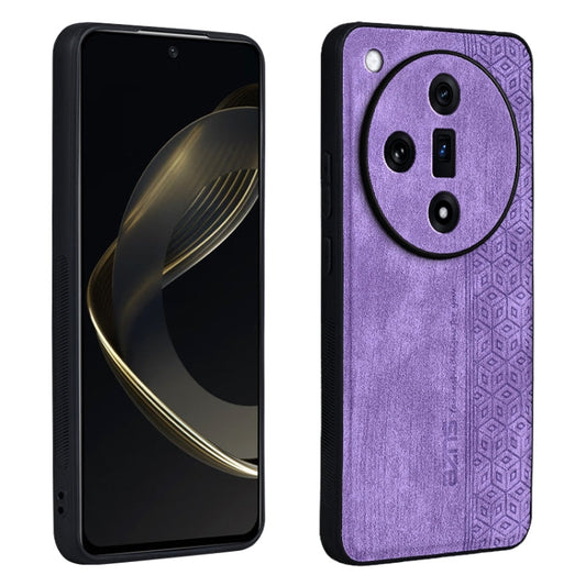 For OPPO Find X7 AZNS 3D Embossed Skin Feel Phone Case(Purple)