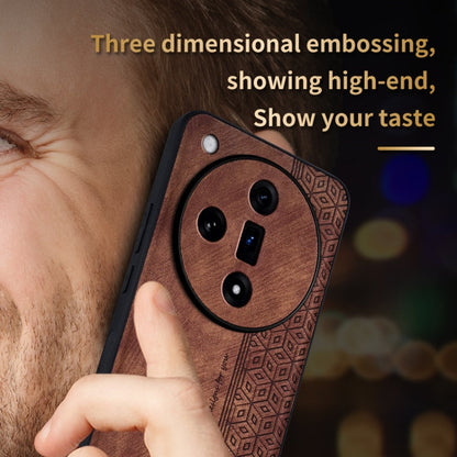 For OPPO Find X7 AZNS 3D Embossed Skin Feel Phone Case(Brown)