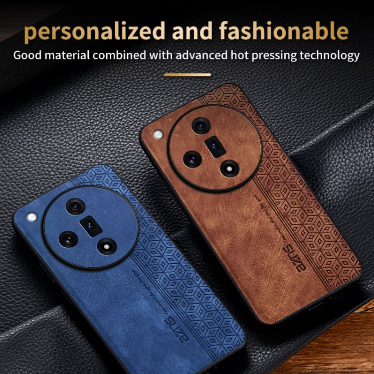 For OPPO Find X7 AZNS 3D Embossed Skin Feel Phone Case(Brown)