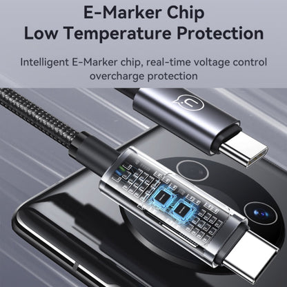 USAMS US-SJ671 Type-C To Type-C 100W Fast Charge Digital Display Data Cable, Length: 1.2m(Black)