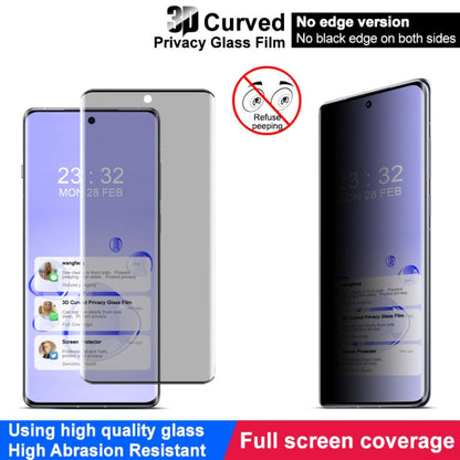 For OPPO Find X7 5G imak No Edge Version 3D Curved Privacy Full Screen Tempered Glass Film