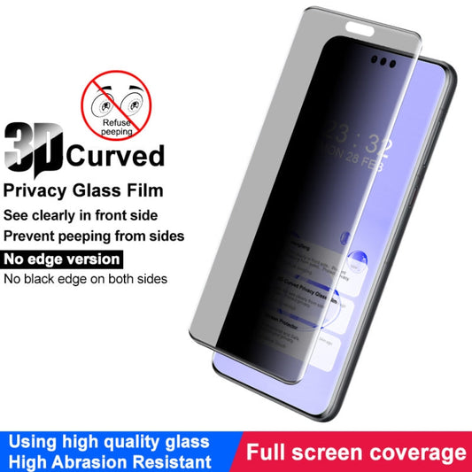 For Huawei Mate 60 Pro imak No Edge Version 3D Curved Privacy Full Screen Tempered Glass Film