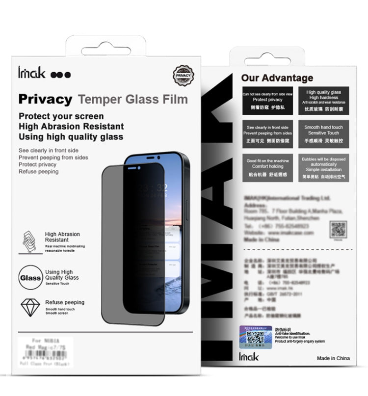 Pour Honor X50 5G imak Film en verre trempé Incurvé 3D Anti-Espion Bord à Bord