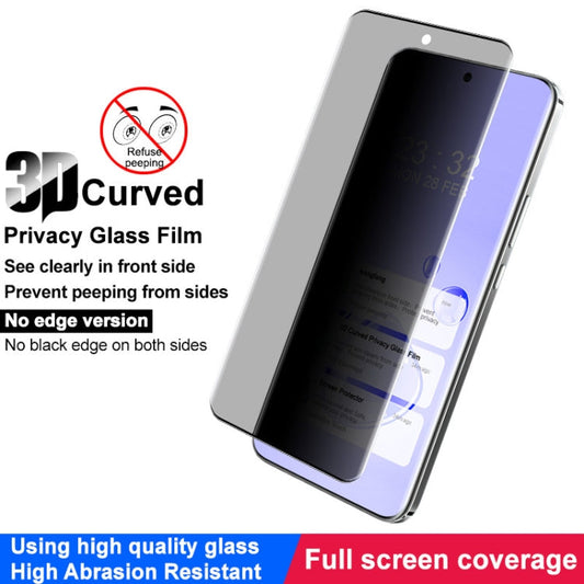 Pour Honor Magic6 5G imak Film de protection d'écran en verre trempé anti-espion 3D incurvé pleine couverture sans bords