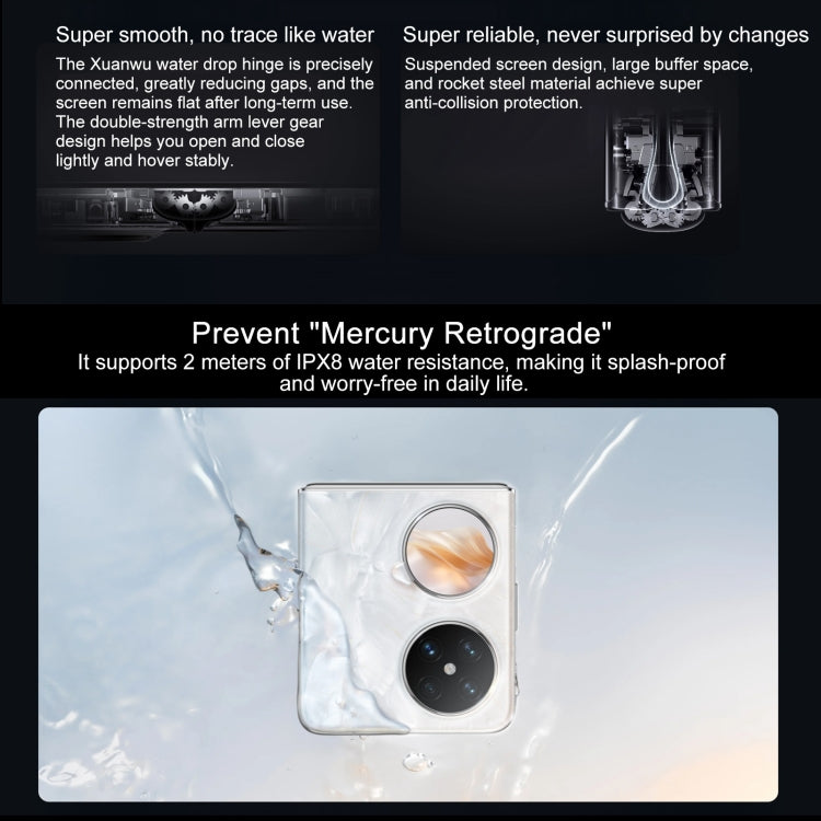 HUAWEI Pocket 2, 12GB+512GB, 6.94 inch + 1.15 inch HarmonyOS 4.0 Octa Core, OTG, NFC, Not Support Google Play(Black)