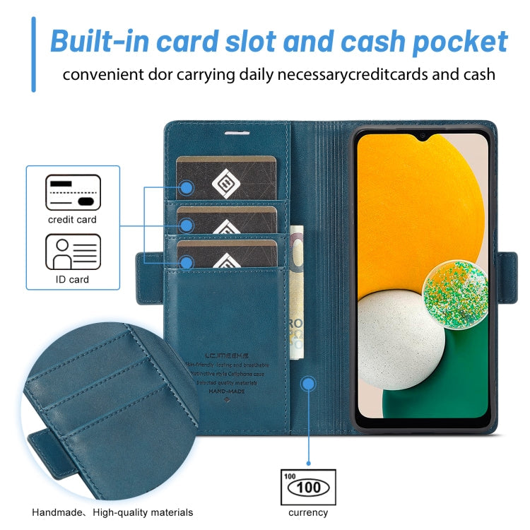For Samsung Galaxy A35 5G LC.IMEEKE Skin-friendly Card Slots Leather Phone Case(Blue)