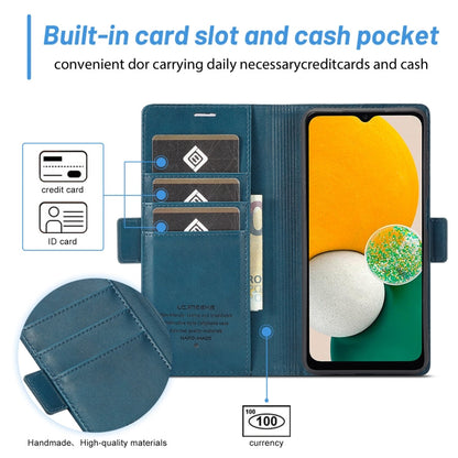 For Samsung Galaxy A35 5G LC.IMEEKE Skin-friendly Card Slots Leather Phone Case(Blue)