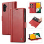 For Samsung Galaxy A55 5G LC.IMEEKE Skin-friendly Card Slots Leather Phone Case(Red)