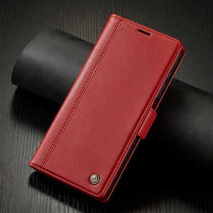 For Samsung Galaxy A55 5G LC.IMEEKE Skin-friendly Card Slots Leather Phone Case(Red)