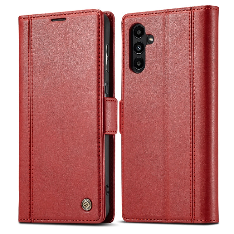 For Samsung Galaxy A55 5G LC.IMEEKE Skin-friendly Card Slots Leather Phone Case(Red)