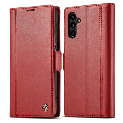 For Samsung Galaxy A55 5G LC.IMEEKE Skin-friendly Card Slots Leather Phone Case(Red)