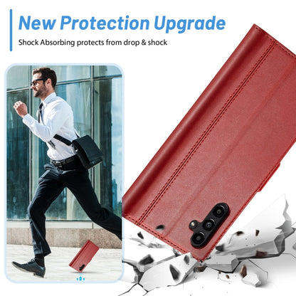 For Samsung Galaxy A55 5G LC.IMEEKE Skin-friendly Card Slots Leather Phone Case(Red)