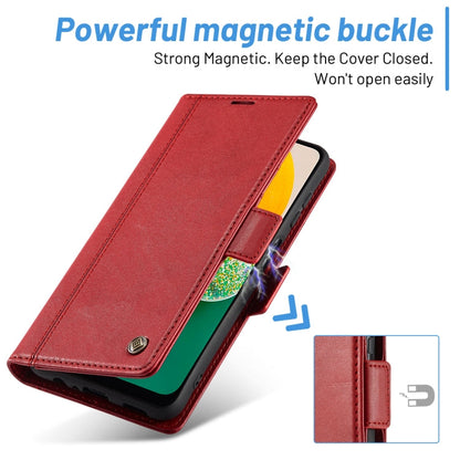 For Samsung Galaxy A55 5G LC.IMEEKE Skin-friendly Card Slots Leather Phone Case(Red)