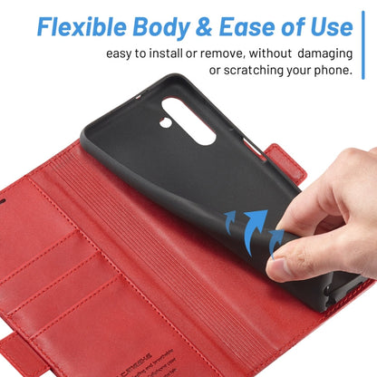 For Samsung Galaxy A55 5G LC.IMEEKE Skin-friendly Card Slots Leather Phone Case(Red)