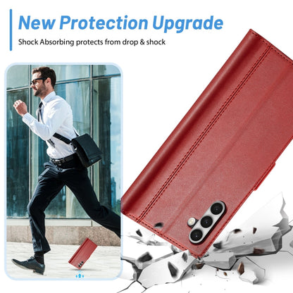 For Samsung Galaxy S24 LC.IMEEKE Skin-friendly Card Slots Leather Phone Case(Red)