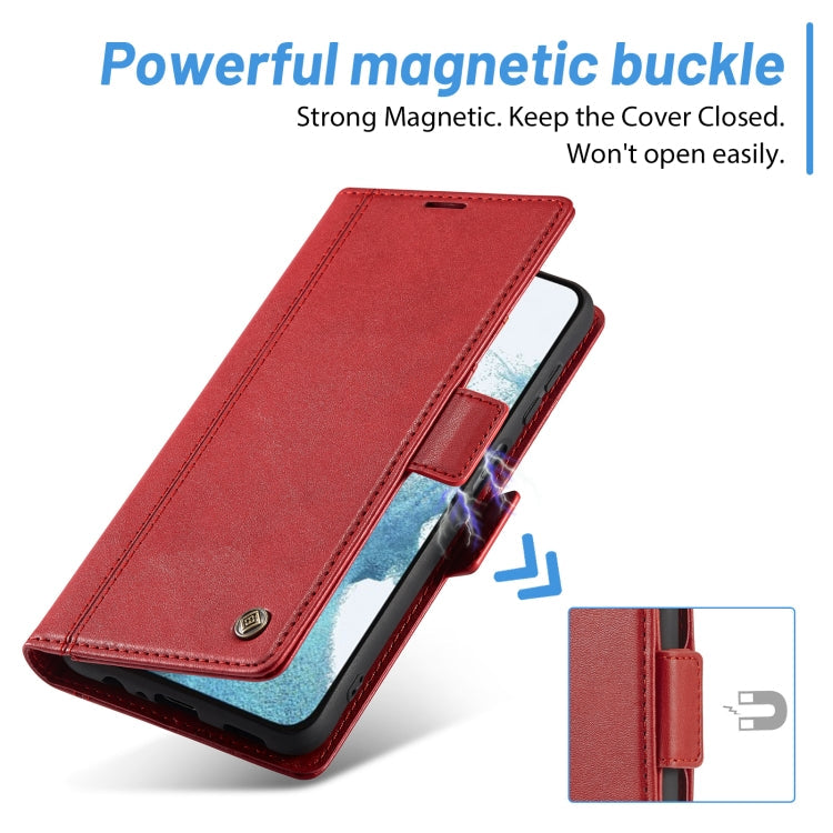 For Samsung Galaxy S24 LC.IMEEKE Skin-friendly Card Slots Leather Phone Case(Red)