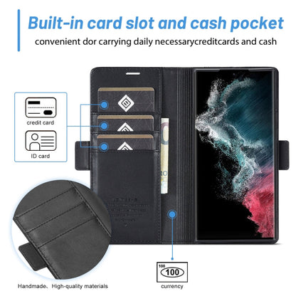 For Samsung Galaxy S24 Ultra LC.IMEEKE Skin-friendly Card Slots Leather Phone Case(Black)