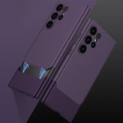 For Samsung Galaxy S24 Ultra 5G GKK Mortise-Tenon Connection Contrast Color Shockproof Phone Case(Purple)