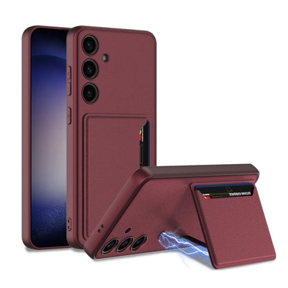 For Samsung Galaxy S24+ 5G GKK Ultra-thin Leather Card Slots Phone Case With Magnetic Holder(Red)