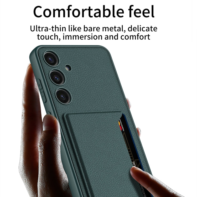 For Samsung Galaxy S24+ 5G GKK Ultra-thin Leather Card Slots Phone Case With Magnetic Holder(Black)