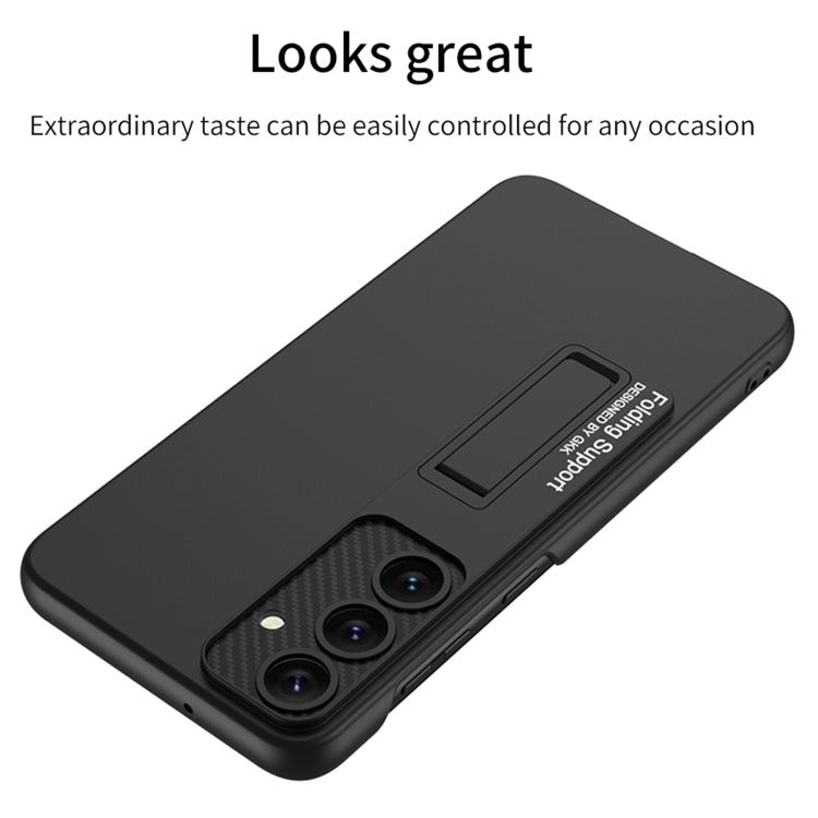 Pour Samsung Galaxy S24+ 5G Coque de téléphone antichoc ultra-fine GKK avec support (Argent)