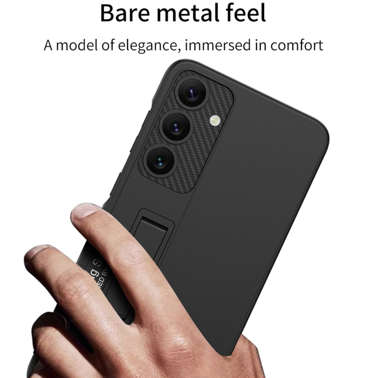 Pour Samsung Galaxy S24+ 5G Coque de téléphone antichoc ultra-fine GKK avec support (Argent)