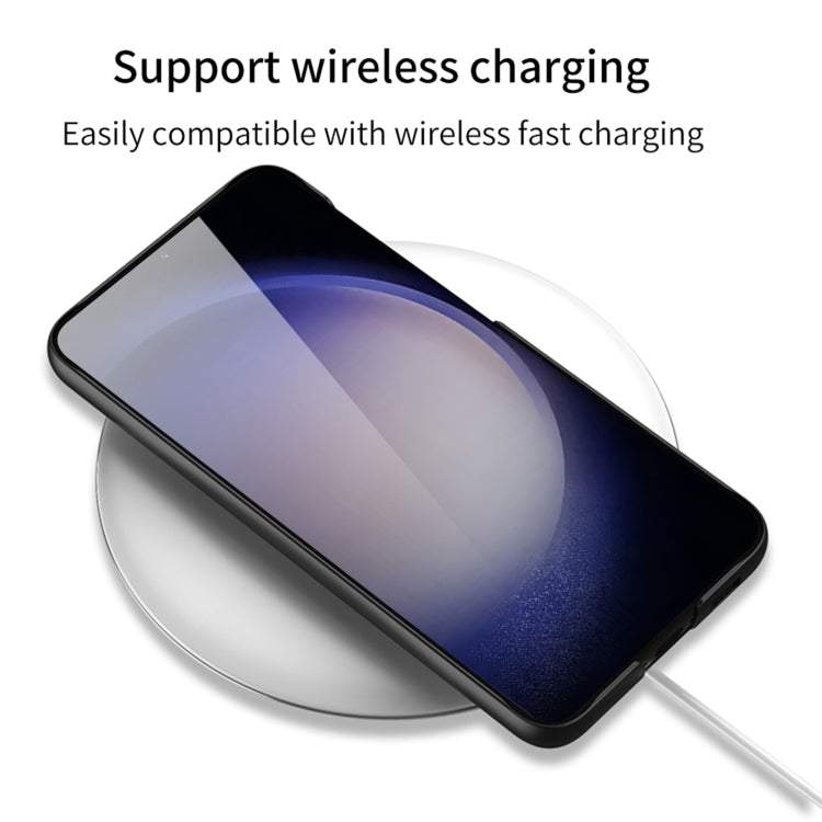 Pour Samsung Galaxy S24+ 5G Coque de téléphone antichoc ultra-fine GKK avec support (Argent)