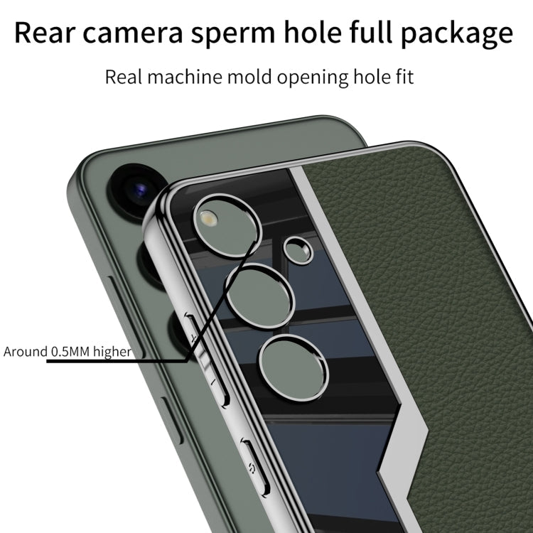For For Samsung Galaxy S24+ 5G GKK Plating TPU + Leather Supercar Full Coverage Phone Case(Purple)