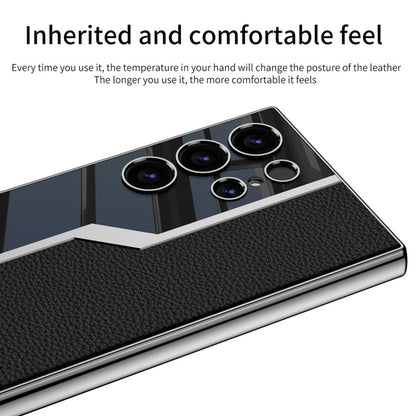 For Samsung Galaxy S24 Ultra 5G GKK Plating TPU + Leather Supercar Full Coverage Phone Case(Grey)