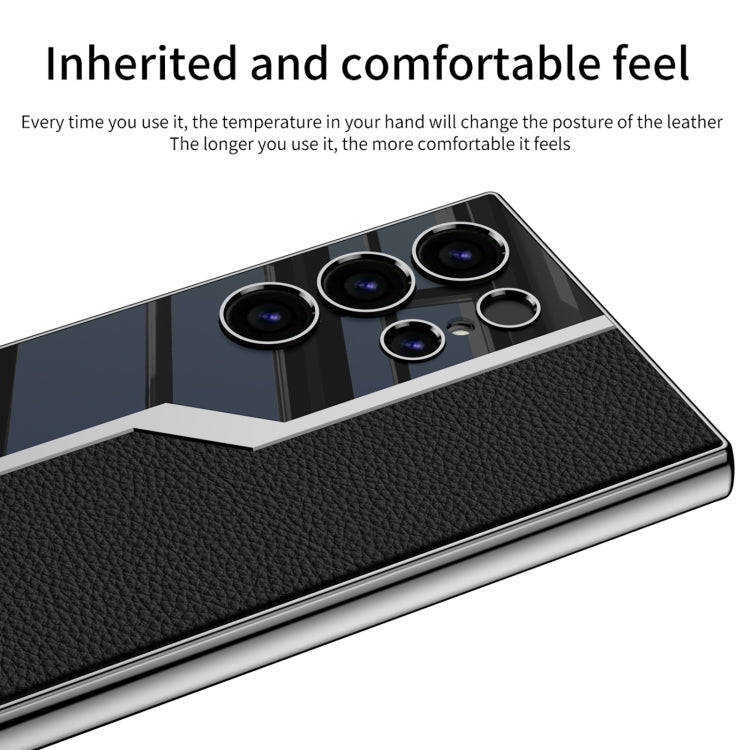 For Samsung Galaxy S24 Ultra 5G GKK Plating TPU + Leather Supercar Full Coverage Phone Case(Purple)