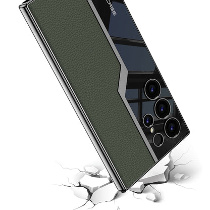 For Samsung Galaxy S24 Ultra 5G GKK Plating TPU + Leather Supercar Full Coverage Phone Case(Purple)