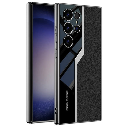 Pour Samsung Galaxy S24 Ultra 5G Étui de téléphone à couverture complète GKK Placage TPU + Cuir Supercar (Noir)